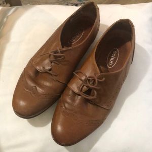 Schuh Leather Lace Up Brogues Shoes Size 39 in Cognac